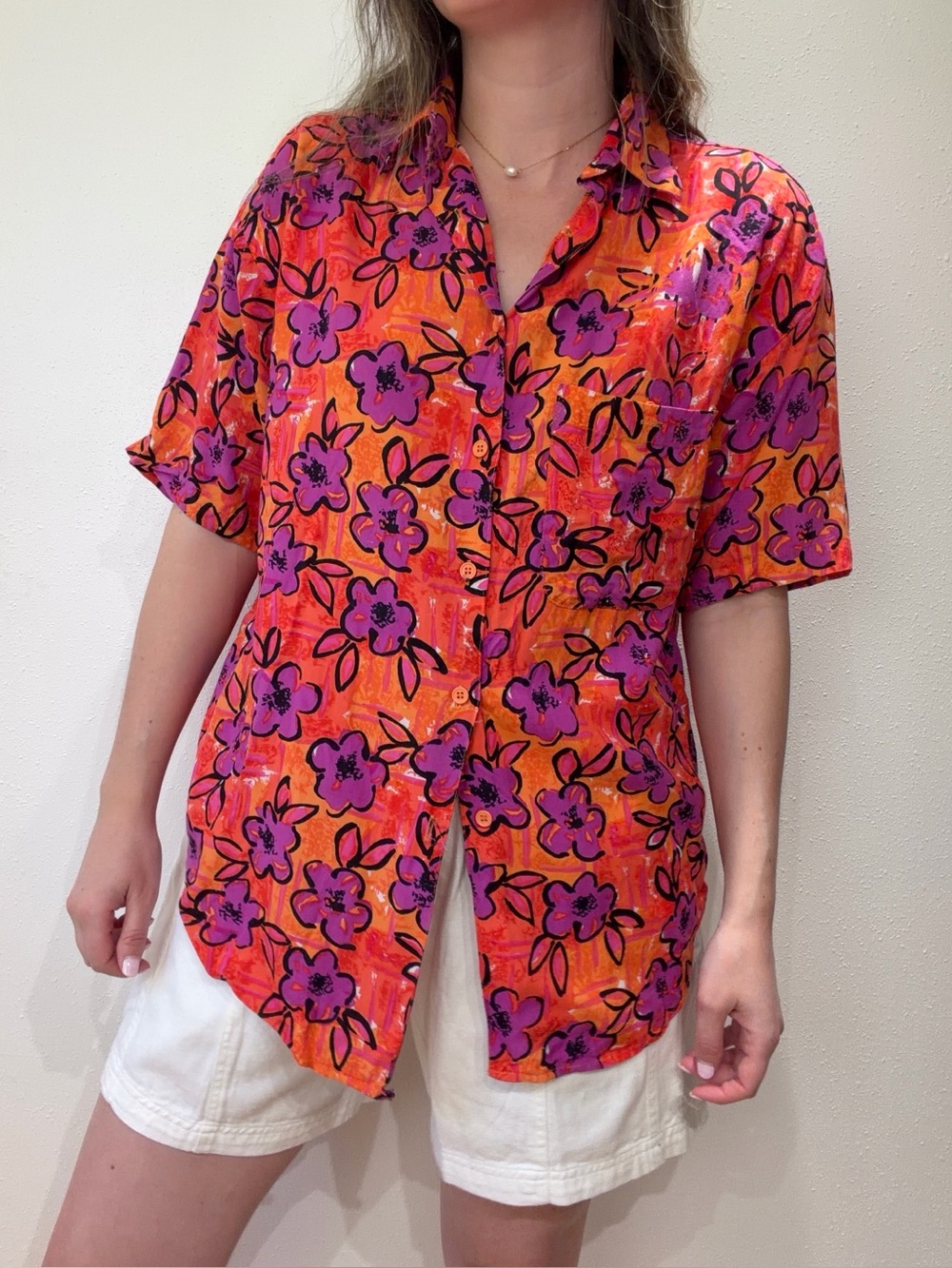 Vintage Groovy Floral Blouse